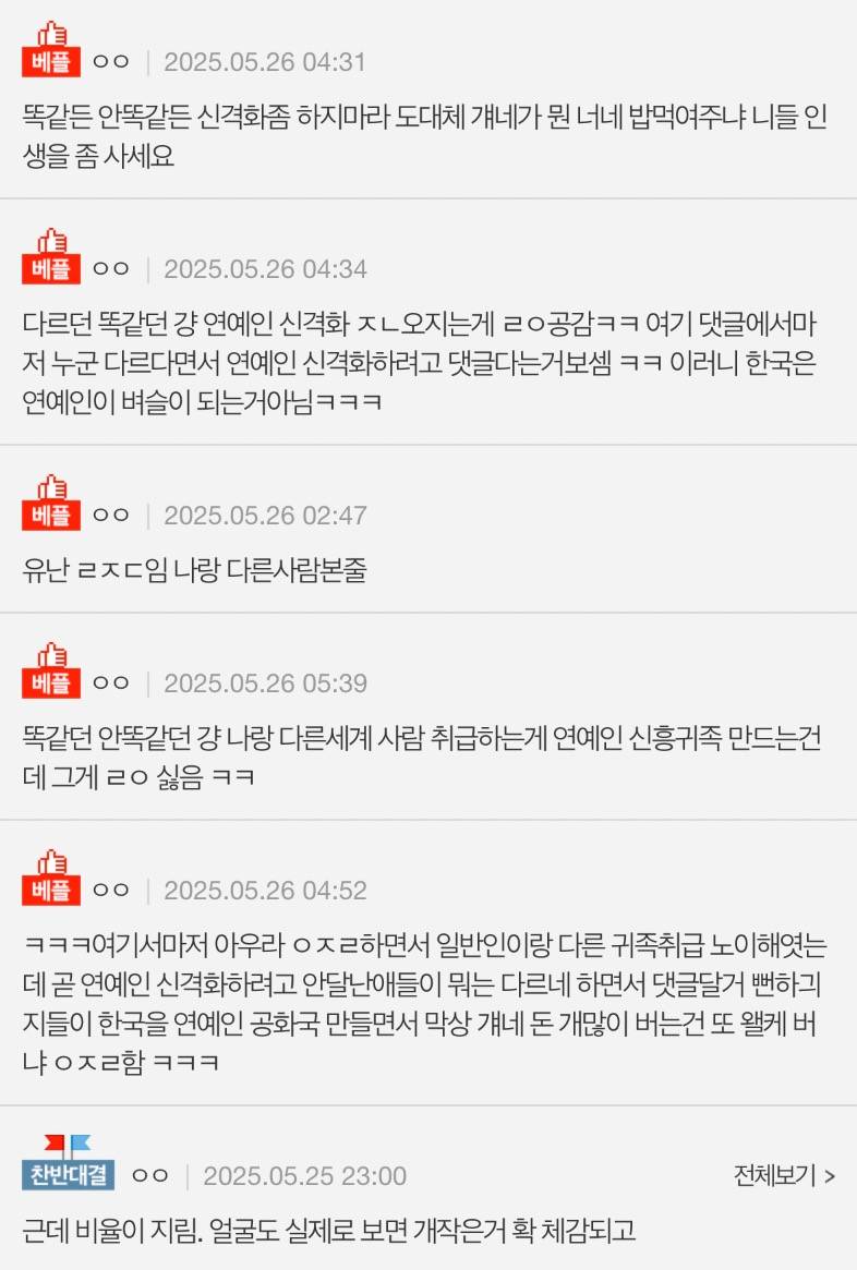 현재 반응 갈리는 